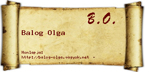 Balog Olga névjegykártya