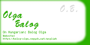 olga balog business card